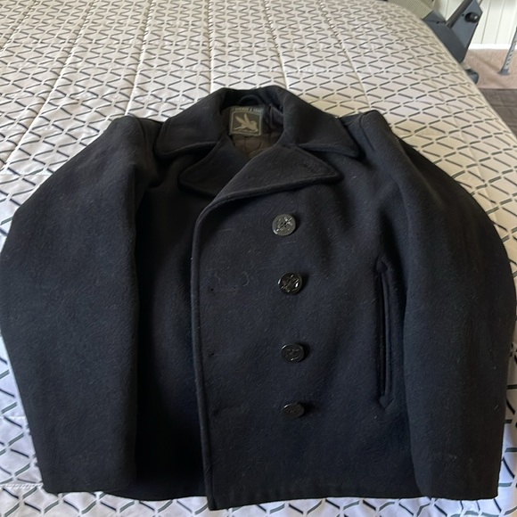 Men’s Spiewak Pea Coat size Medium Black - Picture 10 of 11